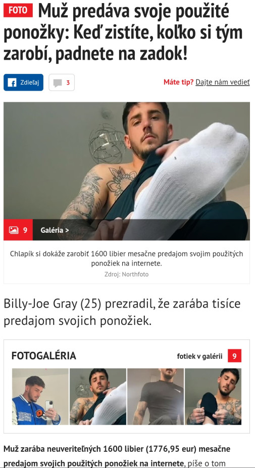 muž predáva ponožky