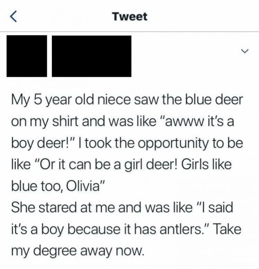 my 5 year old niece