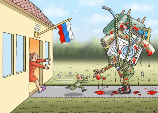 Moskal doma (cartoon joke)
