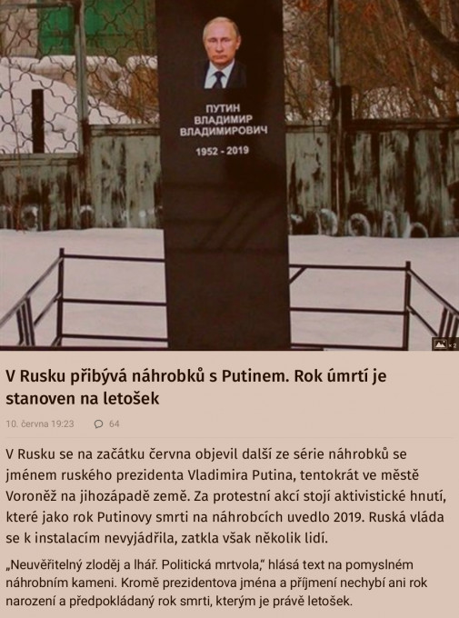 v rusku přibývá náhrobků