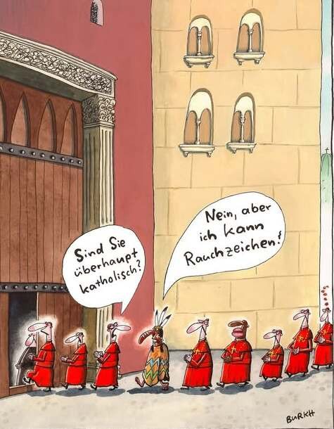 auf ins Konklave(Cartoon-Witz)
